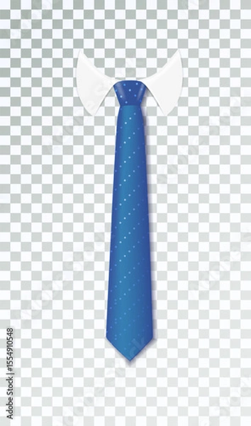 Obraz 3d Realistic Neck tie with white collar. Tie neck vector with different stripe pattern. Vector