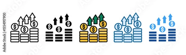 Obraz Inflation Icon Set Multiple Style Collection