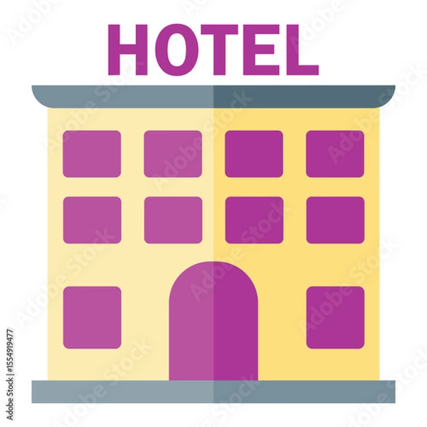 Fototapeta Hotel icon. Travel symbol vector graphic, logo, web and UI design. Hotel icon isolated on white background. Vector illustration. eps 10
