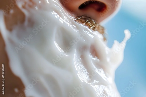 Fototapeta Applying Cream on Face During Skincare Routine for Healthy Complexion