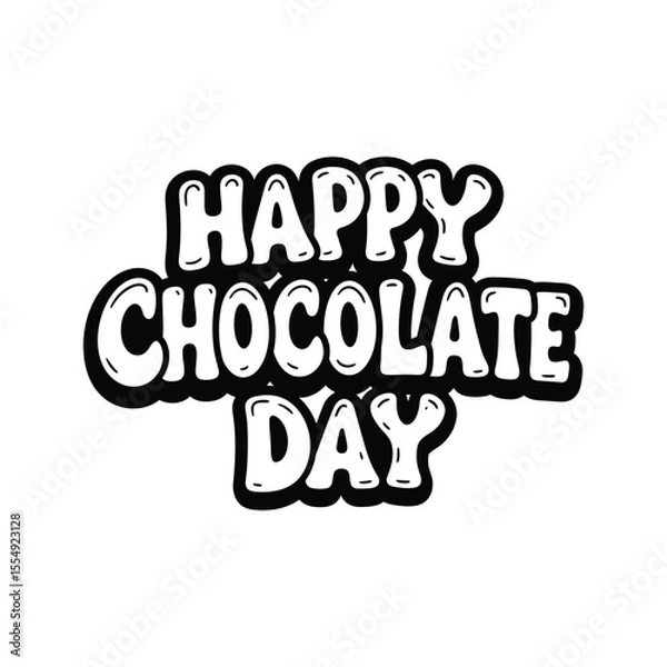Fototapeta Happy Chocolate Day Bold Text Graphic Design  Free Vector Illustration Download