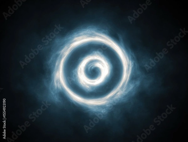 Fototapeta Dynamic spiral light formation abstract space digital art dark environment close-up view energy concept