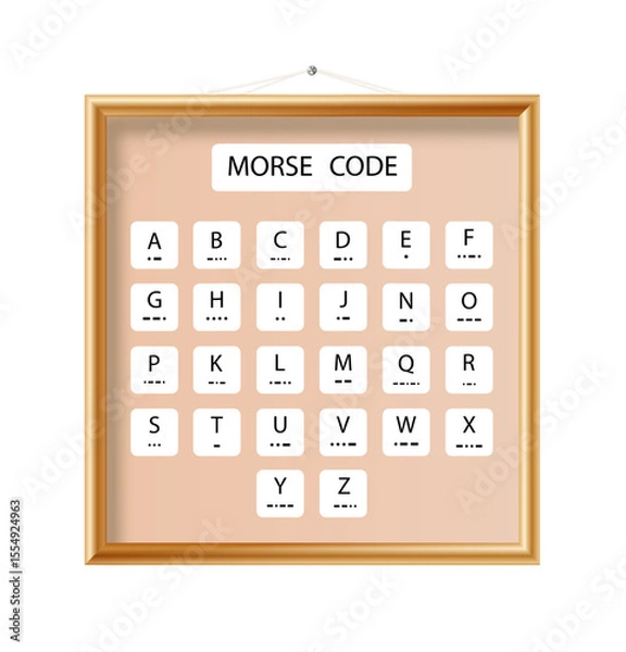 Obraz Morse Code International Morse Code on white background. Morse Code sign flat style. Vector