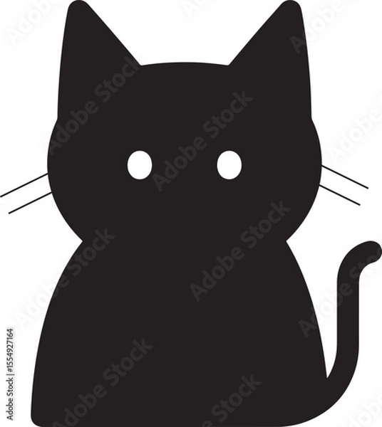 Fototapeta Minimal Cat Icon in Flat and Outline vector, digital, pet, animal, elegant,  Styles.