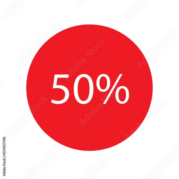 Fototapeta fifty percent button