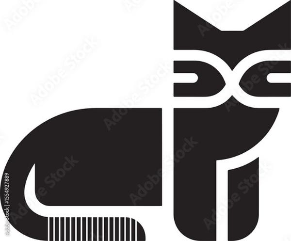 Fototapeta Cute Cat Icon Vector for Pet and Animal cartoon, kitty, feline, paws, whiskers Designs.