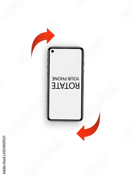 Obraz Rotate smartphone. Rotate Mobile phone. Device rotation symbol. Vector