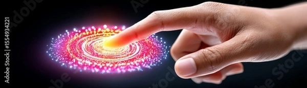 Fototapeta Futuristic ai-driven risk management system interaction virtual space digital art high-tech environment close-up view innovation