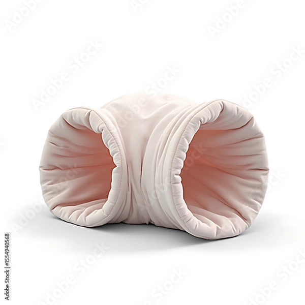 Fototapeta Soft pink rabbit tunnel accessory with flexible openings for pets  