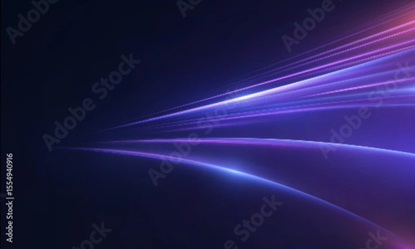 Obraz A violet-blue stream of light rushing through space. A pulse of energy with a glowing gradient and an emphasis on speed.