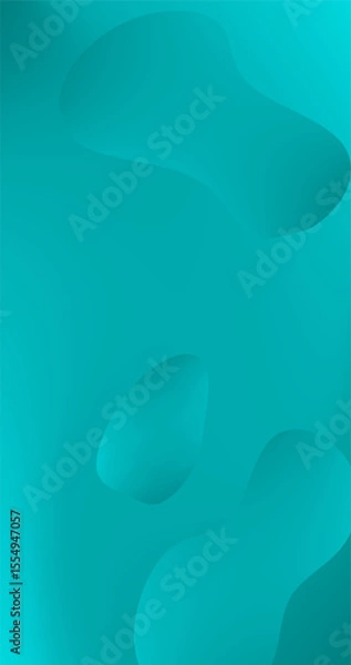 Fototapeta abstract Teal Gradient background with a lot of smooth Shapes Vertical Wallpaper Design