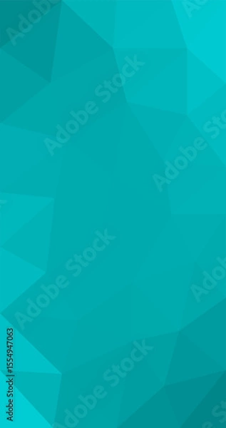 Fototapeta Teal Cyan abstract Low Polygon geometric triangular style vector illustration graphic background Vertical Design