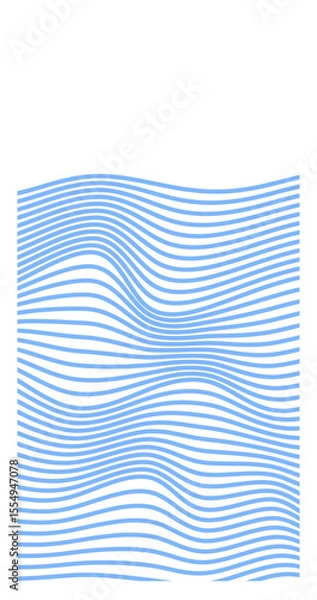 Fototapeta Horizon Blue Wave Lines Curvy stripes on Vertical Background Vector illustration Chaotic concept