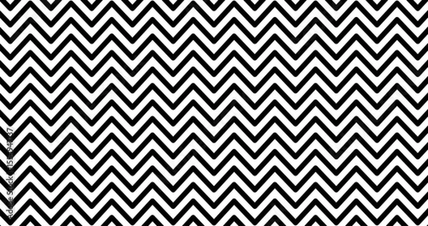 Fototapeta Horizon Seamless pattern with black and white zig zag lines