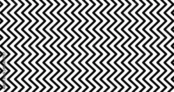 Fototapeta Horizon White Background seamless pattern with wavy Vertical zig zag lines