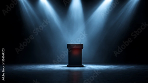 Obraz Podium spotlight stage presentation public speaking debate