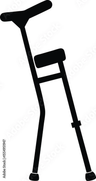 Fototapeta crutch walking aid vector silhouette art and illustration