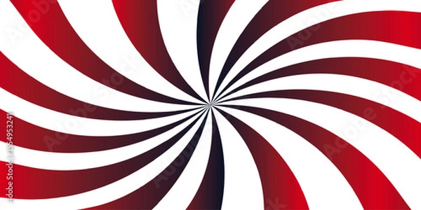 Fototapeta Abstract high-energy radial burst design with bright red and black wavy stripes. Symmetrical curved segments.sunbeam and sunburst. Spiral radial striped backdrop design. Suitable for comic designs.