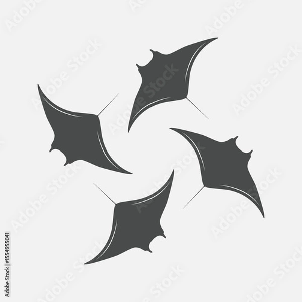 Fototapeta manta rays spinning