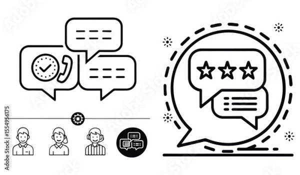Fototapeta Social media network icons set for web communication and online technology concept