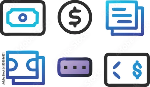 Fototapeta Finance Icon Set Modern & Clean Vector Icons for Financial Applications and Websites