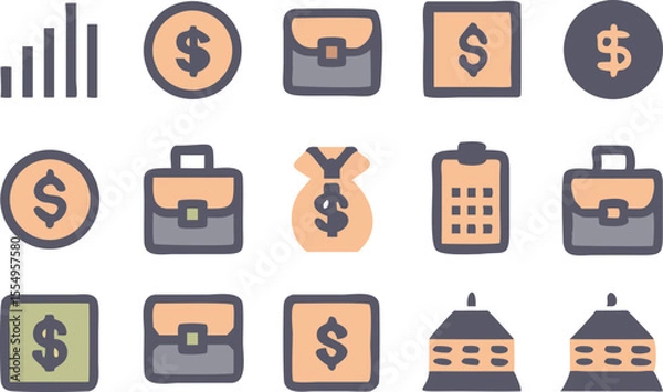 Fototapeta Finance Icon Set A Collection of High-Quality, Versatile Icons for Business and Financial Applications