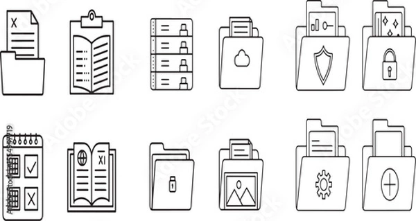 Fototapeta Set of black gas station and gas pump icons with symbols for fuel, technology, and business in vector design