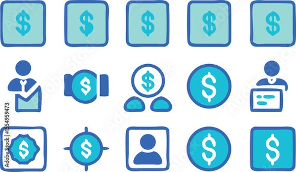 Fototapeta Finance Icon Set High-Quality EPS Vector Icons for Business and Financial Applications