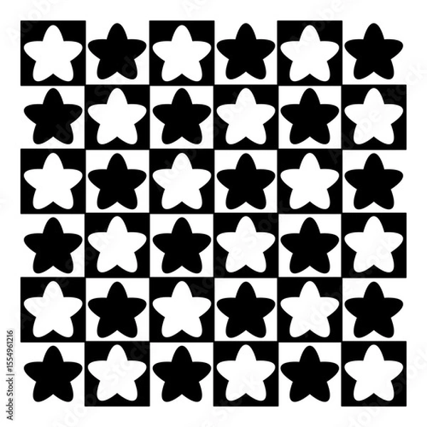 Obraz Star checkerboard pattern vector