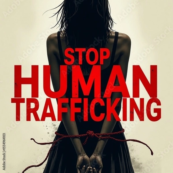 Obraz poster illustration stop human trafficking 