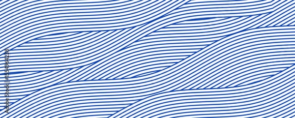 Fototapeta Blue water wave line pattern background. Vector illustration. Japanese style concept. eps 10