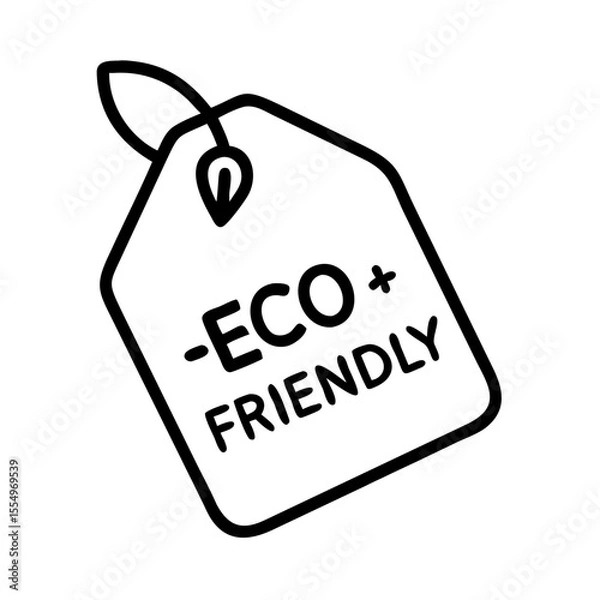 Obraz Vector tag icon with “eco friendly” text, transparent background