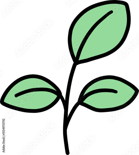 Obraz green leaf icon