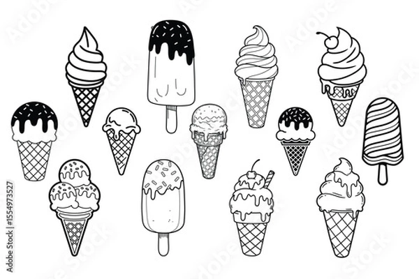 Fototapeta Delicious Ice Cream Vector Bundle