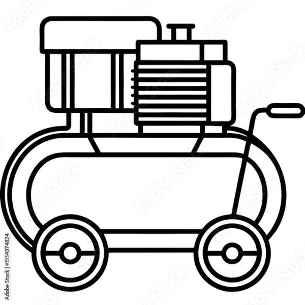 Fototapeta Air Compressor line art vector