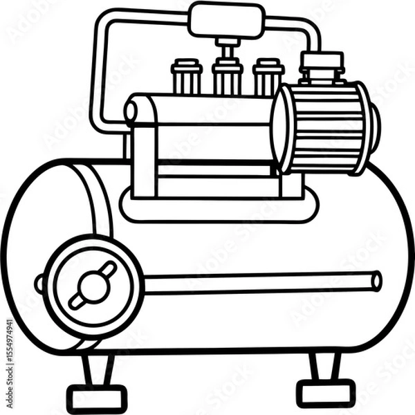 Fototapeta Air Compressor line art vector