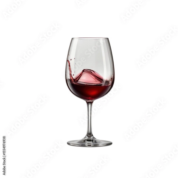 Fototapeta Splashing Red Wine in Elegant Glass