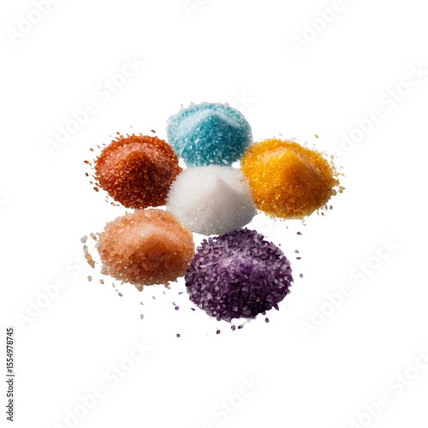 Fototapeta Vibrant Collection of Colorful Salts in a Starburst Pattern