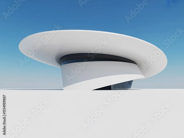 Obraz Modern Architectural Design of a Contemporary Building against a Clear Blue Sky