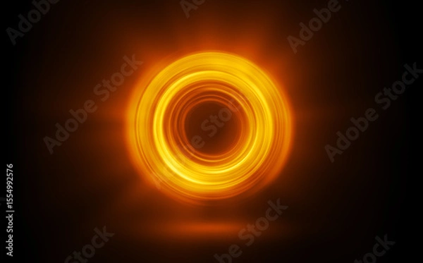 Fototapeta Glow swirl light effect. Circular lens flare. Abstract rotational lines. Power energy element. Luminous sci-fi. Shining neon lights. Swirl trail effect. Dynamic ellipse. Neon gradient. Golden illusion