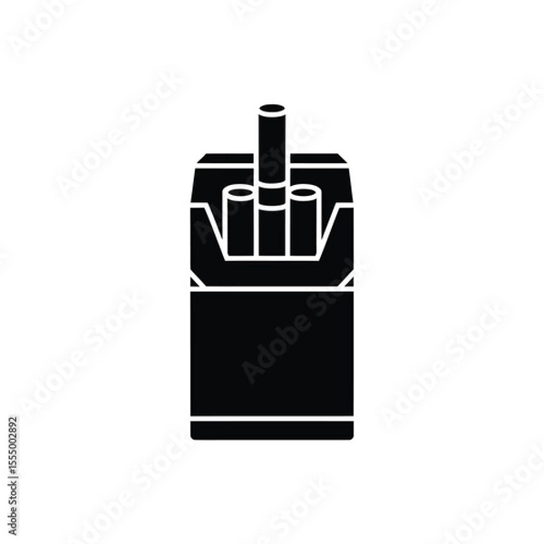 Fototapeta A minimalist black and white Silhouette design of a cigarette pack 