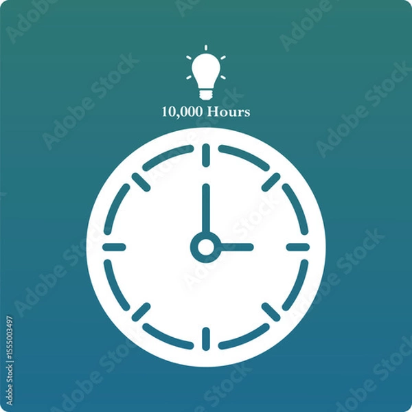 Fototapeta vector illustration of 10000 hour rule achieving expertise. Infographic template