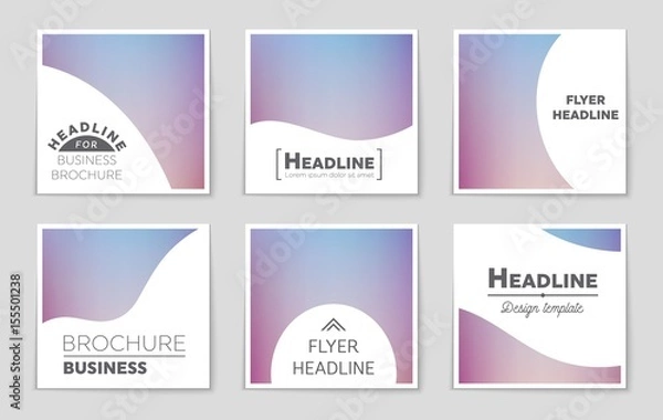 Obraz Abstract vector layout background set. For art template design, list, page, mockup brochure theme style, banner, idea, cover, booklet, print, flyer, book, blank, card, ad, sign, sheet,, a4