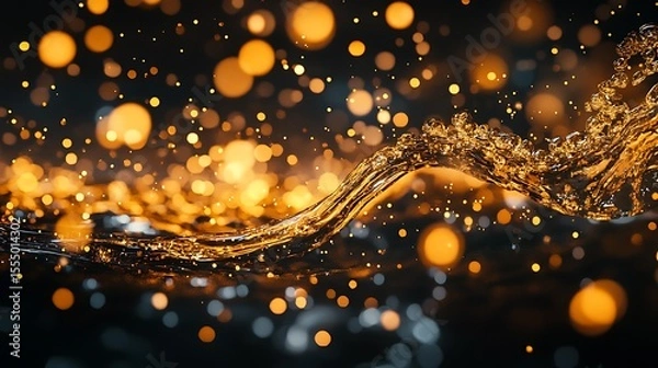 Fototapeta Conceptual art depicting the flow of clean oil through an engine, replacing dirty oil