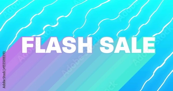 Fototapeta Displaying bold white FLASH SALE text popping on digital banner, with abstract gradient stripes