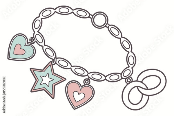 Fototapeta Charming handcrafted bracelet with diverse decorative elements and colorful beads
