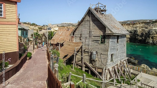 Fototapeta Popeye Village built for the filming of musical Popeye later became the landmark and entertainment complex in Malta