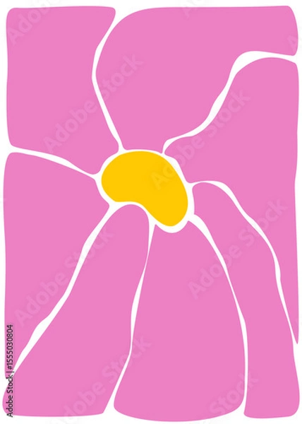Obraz Bold abstract pink flower vector illustration 