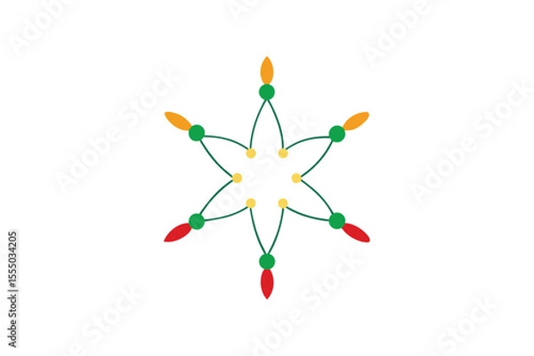 Fototapeta Tiny Festive Bulbs Forming Star Shape Isolated Vector