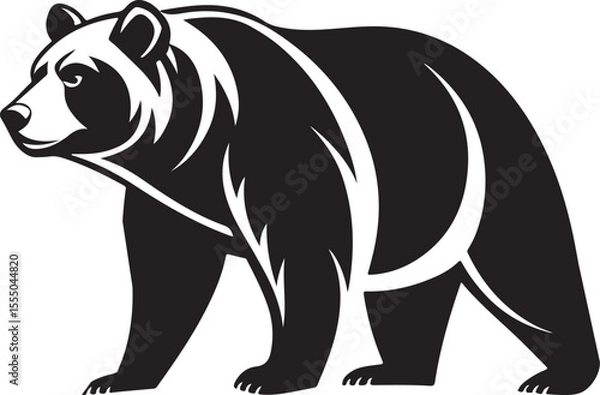 Fototapeta Black polar bear vector design